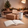 Набор подарочный ARTKITS: ежедневник, ручка, кружка с цветным дном, стружка, коробка, серый