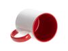 Кружка для сублимации, 330 мл, d=82 мм, стандарт А, белая, красная внутри, красная ручка, белый, красный