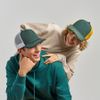Бейсболка RAPPER CANVAS-S, 5 клиньев, пластиковая застёжка, темно-зелёный, жёлтый