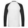 Футболка "Long Sleeve Baseball T", белый с черным_2XL, 100% х/б, 160 г/м2, белый, черный