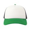 Бейсболка RAPPER-S, 5 клиньев, пластиковая застёжка, белый, зеленый, чёрный