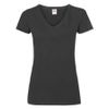 Футболка "Lady-Fit V-Neck T", черный_L, 95% х/б, 5% эластан, 210 г/м2, черный