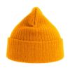 Шапка вязаная RIO с отворотом из материала rPET/рециклированного полиэстера, желтый