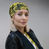 Образец снуд с  сублимационной печатью и жаккардовым логотипом, 100% полиэстер, 32*25 см, черный, желтый