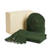 Набор подарочный Green Christmas: шапка, варежки, перчатки в коробке , зеленый