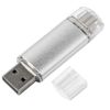 USB flash-карта ASSORTI OTG Type-C (16Гб), серебристая, 6,3х1,7х0,8 см, металл, серебристый