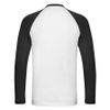 Футболка "Long Sleeve Baseball T", белый с черным_S, 100% х/б, 160 г/м2, белый, черный