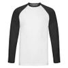 Футболка "Long Sleeve Baseball T", S, белый, черный