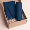Набор подарочный OFFICEKIT: термос, ежедневник, ручка,  стружка, коробка, синий