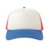 Бейсболка RAPPER-S, 5 клиньев, пластиковая застёжка, белый, красный, синий