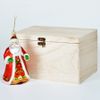 Игрушка елочная ручной работы "Дед Мороз" в деревянной коробке, ярко-красный