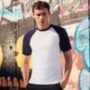 Футболка мужская SHORT SLEEVE BASEBALL T 160, красный, белый