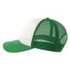 Бейсболка RAPPER-S, 5 клиньев, пластиковая застёжка, белый, зеленый