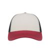 Бейсболка RAPPER CANVAS-S, 5 клиньев, пластиковая застёжка, белый, бордовый, чёрный