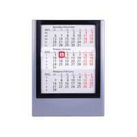 Календарь настольный на 2 года; сетка 24-25, серебристый, черный