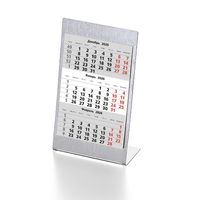 Календарь настольный на 2 года; серебристый; размер 23*10,5 см,сталь, 