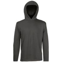 Футболка "Long Sleeve Hooded T", светлый графит_S, 100% х/б, 160 г/м2