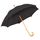 Зонт-трость с деревянной ручкой, полуавтомат; черный; D=103 см, L=90см; 100% полиэстер, черный