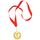 Медаль наградная на ленте  "Золото", красный, золотистый