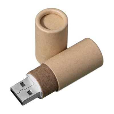 USB flash-карта TUBE (8Гб), натуральная, 6,0х1,7х1,7 см, картон, натуральный