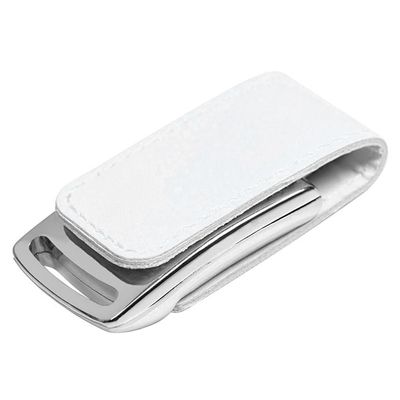 USB flash-карта "Lerix" (8Гб), белый, 6х2,5х1,3см, металл, искусственная кожа, белый, серебристый