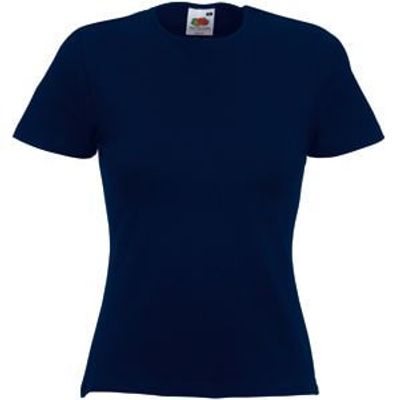 Футболка "Lady-Fit Crew Neck T", глубокий темно-синий_XS, 95% х/б, 5% эластан, 210 г/м2, глубокий темно-синий