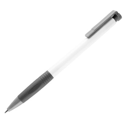 N13, ручка шариковая с грипом, пластик, белый, серый, белый, серый