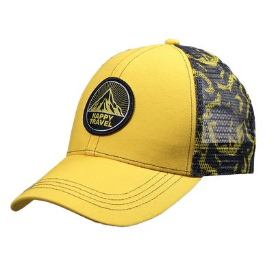 Образец бейсболка CUSTOM MERCH, 6 клиньев, пластиковая застёжка, черный, желтый