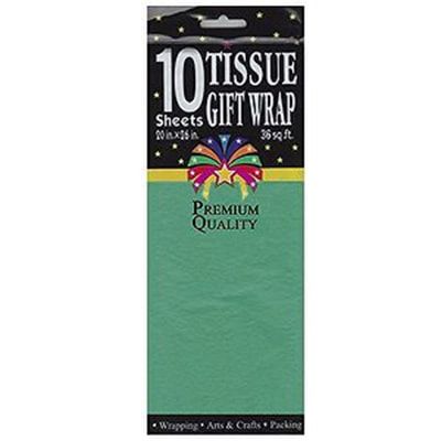 Упаковочная бумага "Тишью" 10 листов в упаковке, размер листа 50 x 66 см, зеленый