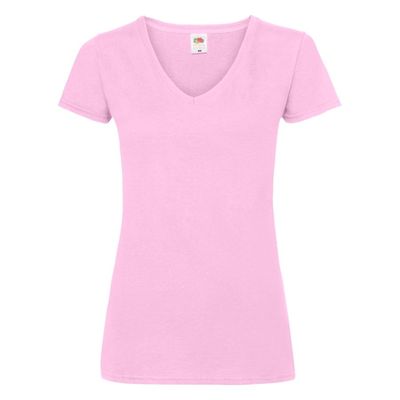 Футболка "Lady-Fit V-Neck T", светло-розовый_M, 95% х/б, 5% эластан, 210 г/м2, розовый