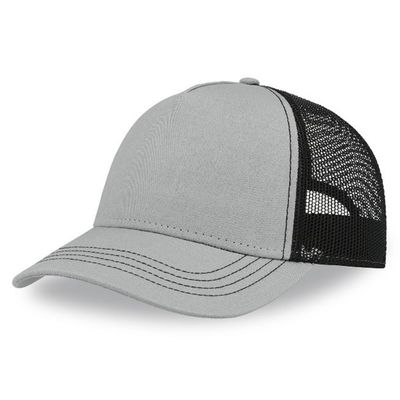 Бейсболка RAPPER CANVAS, 5 клиньев, пластиковая застёжка, серый, черный