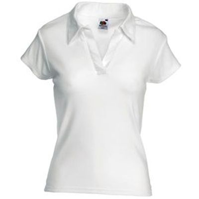 Поло женское "Lady-Fit Rib Polo", белый