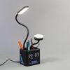 Лампа "Smart Flex" с беспроводным 3в1 (15W) ЗУ с MagSafe, часами, карандашницей и подсветкой логотипа, черный