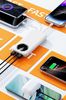 Зарядное устройство "Phantom" 10000 mAh с 4мя встроенными кабелями и цифровым индикатором заряда, белый