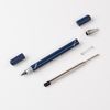 Блокнот с ручкой и вечным карандашом в пенале, с подставкой под смартфон, темно-синий