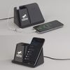 Карандашница "Black Star" с беспроводным (10W) зарядным устройством, вентилятором и лампой, с подсветкой логотипа, черный
