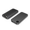 Зарядное устройство "Форт" 10000 mAh с подсветкой логотипа, встроенными кабелями и цифровым индикатором заряда, черный