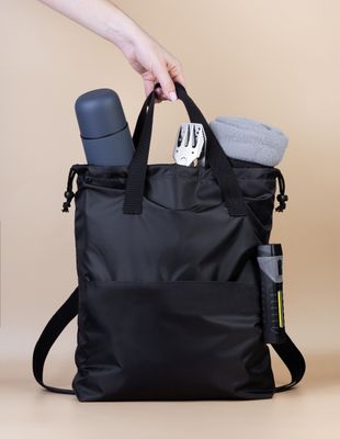 Сумка-рюкзак "Carry", серый с бирюзовым, черный