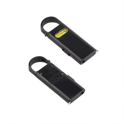 Фонарик "Spark" с рулеткой и карабином, черный