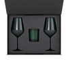 Подарочный набор свеча Enigma + 2 бокала для вина Emerald в черной коробке