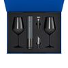 Подарочный набор 2 бокала для вина Black Edition + набор для вина Sacramento в синей коробке