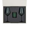 Подарочный набор свеча Enigma + 2 бокала для вина Emerald в серой коробке