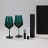 Подарочный набор 2 бокала для вина Emerald + набор для вина Sacramento в черной коробке