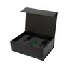 Подарочный набор свеча Enigma + 2 бокала для шампанского Emerald в черной коробке