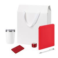 Подарочный набор Welcome Pack Premium, серебряный (термокружка, колонка, ежедневник, ручка, ЗУ, коробка-пакет) +