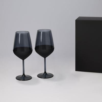 Подарочный набор 2 бокала для вина Блэк Эдишн (Black edition) в черной коробке