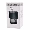 Стакан стеклянный с трубочкой и капхолдером Karamel