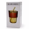 Стакан стеклянный с трубочкой и капхолдером Karamel