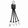 Кабель - брелок Plug с подсветкой гравировки, черный