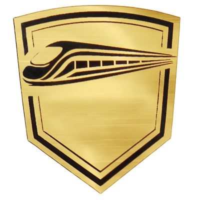 Шильд-наклейка поезд, золото